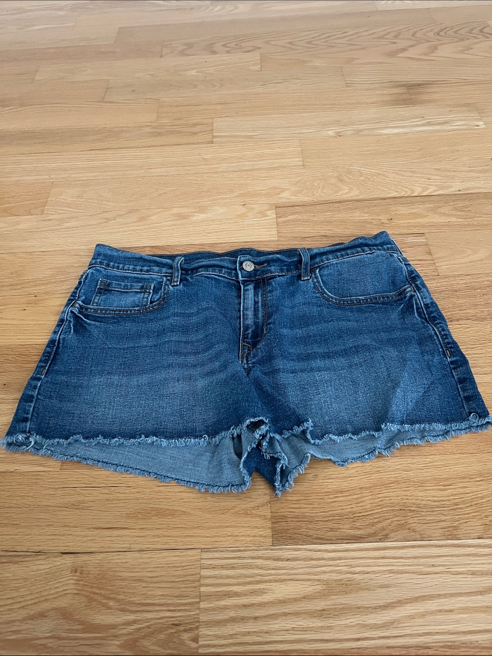 Old Navy Dark Blue Frayed Hem Denim Cutoff Shorts